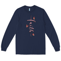 Navy faith cross Long Sleeve Tee - MaliasSmallBusiness