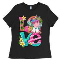 Black love summer unicorn Ladies Tee - texasbilliewilder