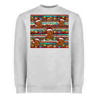 Heather Grey christmas turquoise serape highland cow Heavyweight Sweatshirt - BarkalooDesign