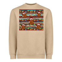 Mushroom christmas turquoise serape highland cow Heavyweight Sweatshirt - BarkalooDesign