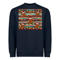 Navy christmas turquoise serape highland cow Heavyweight Sweatshirt - BarkalooDesign