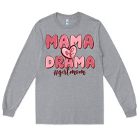 Heather Grey mama of drama girl mom Long Sleeve Tee - MaliasSmallBusiness