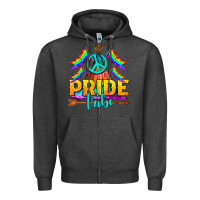 Charcoal Heather LGBTQ+ Pride Tribe Zipper Hoodie - BundleAndBundleShop