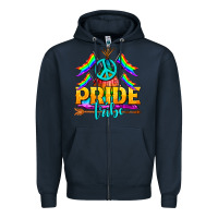 Navy LGBTQ+ Pride Tribe Zipper Hoodie - BundleAndBundleShop