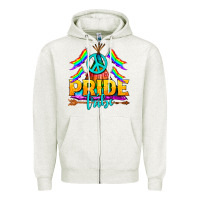 Oatmeal Heather LGBTQ+ Pride Tribe Zipper Hoodie - BundleAndBundleShop