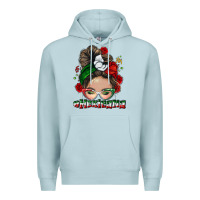 Blue Mist Mexicana messy bun Premium Hoodie - NancyCooperArtShop