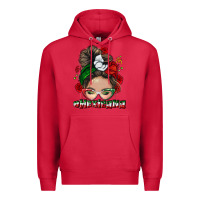 Cardinal Mexicana messy bun Premium Hoodie - NancyCooperArtShop