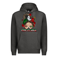Charcoal Heather Mexicana messy bun Premium Hoodie - NancyCooperArtShop