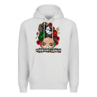 Dove Grey Mexicana messy bun Premium Hoodie - NancyCooperArtShop