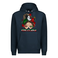 Navy Mexicana messy bun Premium Hoodie - NancyCooperArtShop