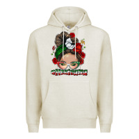 Oatmeal Heather Mexicana messy bun Premium Hoodie - NancyCooperArtShop