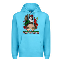 Ocean Blue Mexicana messy bun Premium Hoodie - NancyCooperArtShop