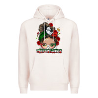Pale Pink Mexicana messy bun Premium Hoodie - NancyCooperArtShop