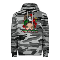Slate Camo Mexicana messy bun Premium Hoodie - NancyCooperArtShop