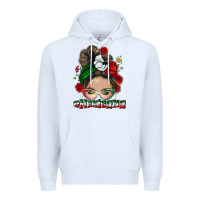 White Mexicana messy bun Premium Hoodie - NancyCooperArtShop