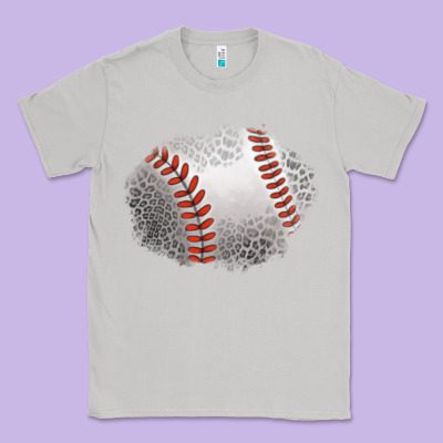 Leopard Baseball Patch Classic Tee Designed By Jasminsmagicworld