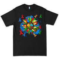 Black autism sunflower ribbon Premium Tee - AdoDesignShop