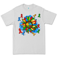 Dove Grey autism sunflower ribbon Premium Tee - AdoDesignShop
