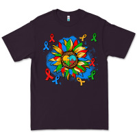 Plum autism sunflower ribbon Premium Tee - AdoDesignShop