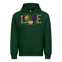 Forest Green love teacher mardi gras Urban Hoodie - OliviaCreatesArt