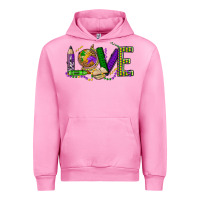 Fuchsia Pink love teacher mardi gras Urban Hoodie - OliviaCreatesArt