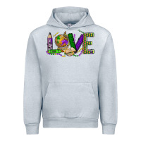 Heather Grey love teacher mardi gras Urban Hoodie - OliviaCreatesArt
