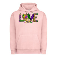 Pigment Salmon love teacher mardi gras Urban Hoodie - OliviaCreatesArt