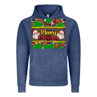 Vintage Denim merry Christmas with Santa Claus Vintage Hoodie - AdoDesignShop