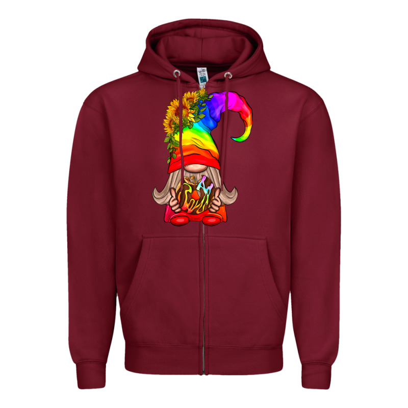 Lgbtq+ Pride Gnome With Donut Zipper Hoodie by BundleAndBundleShop | Teevron