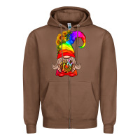 Chestnut LGBTQ+ Pride Gnome With Donut Zipper Hoodie - BundleAndBundleShop