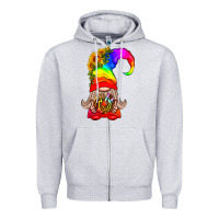 Heather Grey LGBTQ+ Pride Gnome With Donut Zipper Hoodie - BundleAndBundleShop