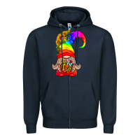 Navy LGBTQ+ Pride Gnome With Donut Zipper Hoodie - BundleAndBundleShop