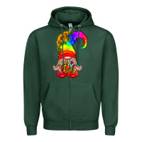 Sports Green LGBTQ+ Pride Gnome With Donut Zipper Hoodie - BundleAndBundleShop