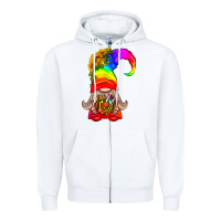 White LGBTQ+ Pride Gnome With Donut Zipper Hoodie - BundleAndBundleShop