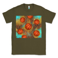 Army Green western basketball Classic Tee - AdoDesignShop