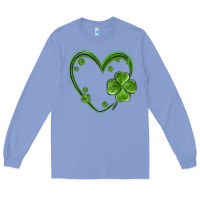 Colony Blue st patricks day shamrock heart Long Sleeve Tee - MaliasSmallBusiness