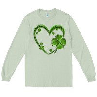 Matcha st patricks day shamrock heart Long Sleeve Tee - MaliasSmallBusiness