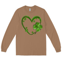 Toasted Coconut st patricks day shamrock heart Long Sleeve Tee - MaliasSmallBusiness