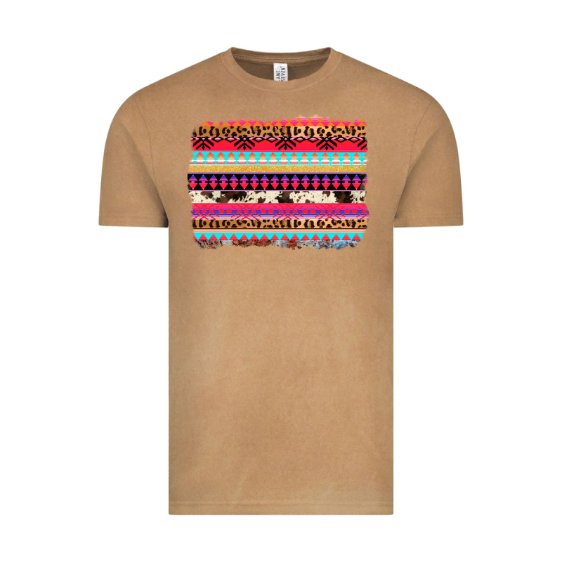 Aztec Western Leopard Cowhide Background Vintage Tee by AdoDesignShop | Teevron