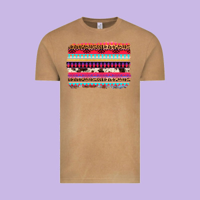 Aztec Western Leopard Cowhide Background Vintage Tee Designed By Adodesignshop