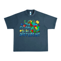Midnight Navy it's okay to be different elephant autism awareness Urban Heavy Tee - BarkalooDesign