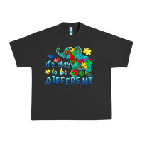 Pigment Black it's okay to be different elephant autism awareness Urban Heavy Tee - BarkalooDesign