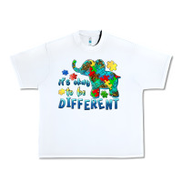 White it's okay to be different elephant autism awareness Urban Heavy Tee - BarkalooDesign