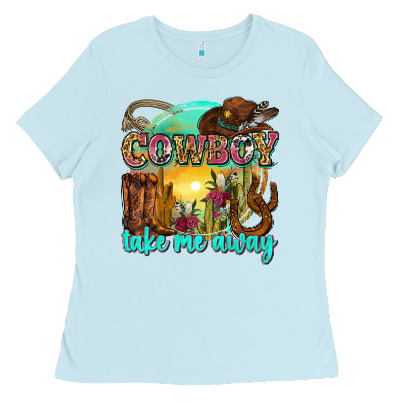 Cowboy Take Me Away Ladies Tee by Zillion Design Studio | Teevron
