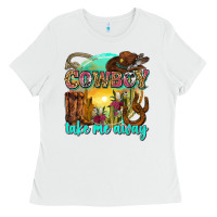 White cowboy take me away Ladies Tee - Zillion Design Studio