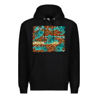 Black Leopard and Aztec Background Western Premium Hoodie - texasbilliewilder