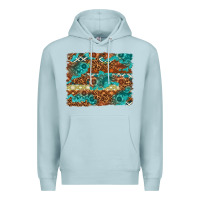 Blue Mist Leopard and Aztec Background Western Premium Hoodie - texasbilliewilder