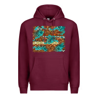Burgundy Leopard and Aztec Background Western Premium Hoodie - texasbilliewilder