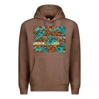 Chestnut Leopard and Aztec Background Western Premium Hoodie - texasbilliewilder
