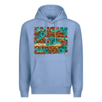 Colony Blue Leopard and Aztec Background Western Premium Hoodie - texasbilliewilder
